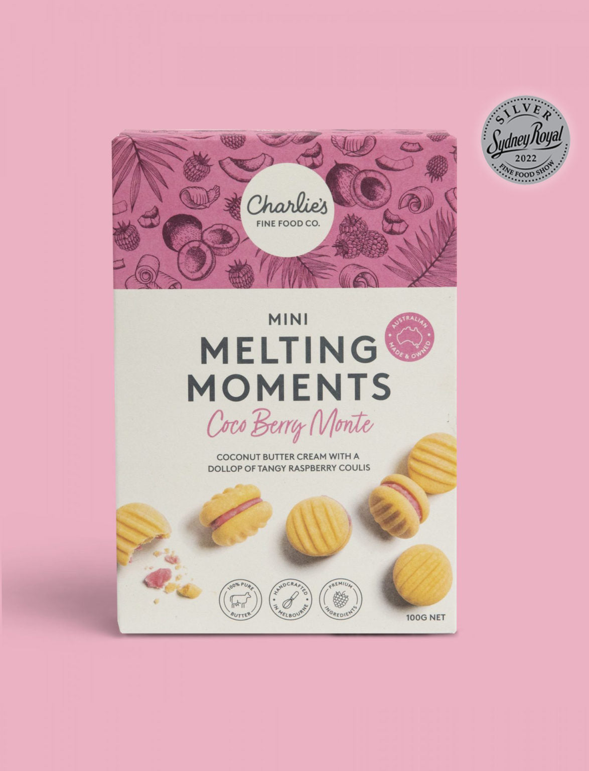 Charlie's Fine Food Co Melting Moments Coco Berry Monte