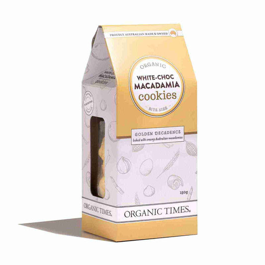 Organic Times White Choc Macadamia Cookies